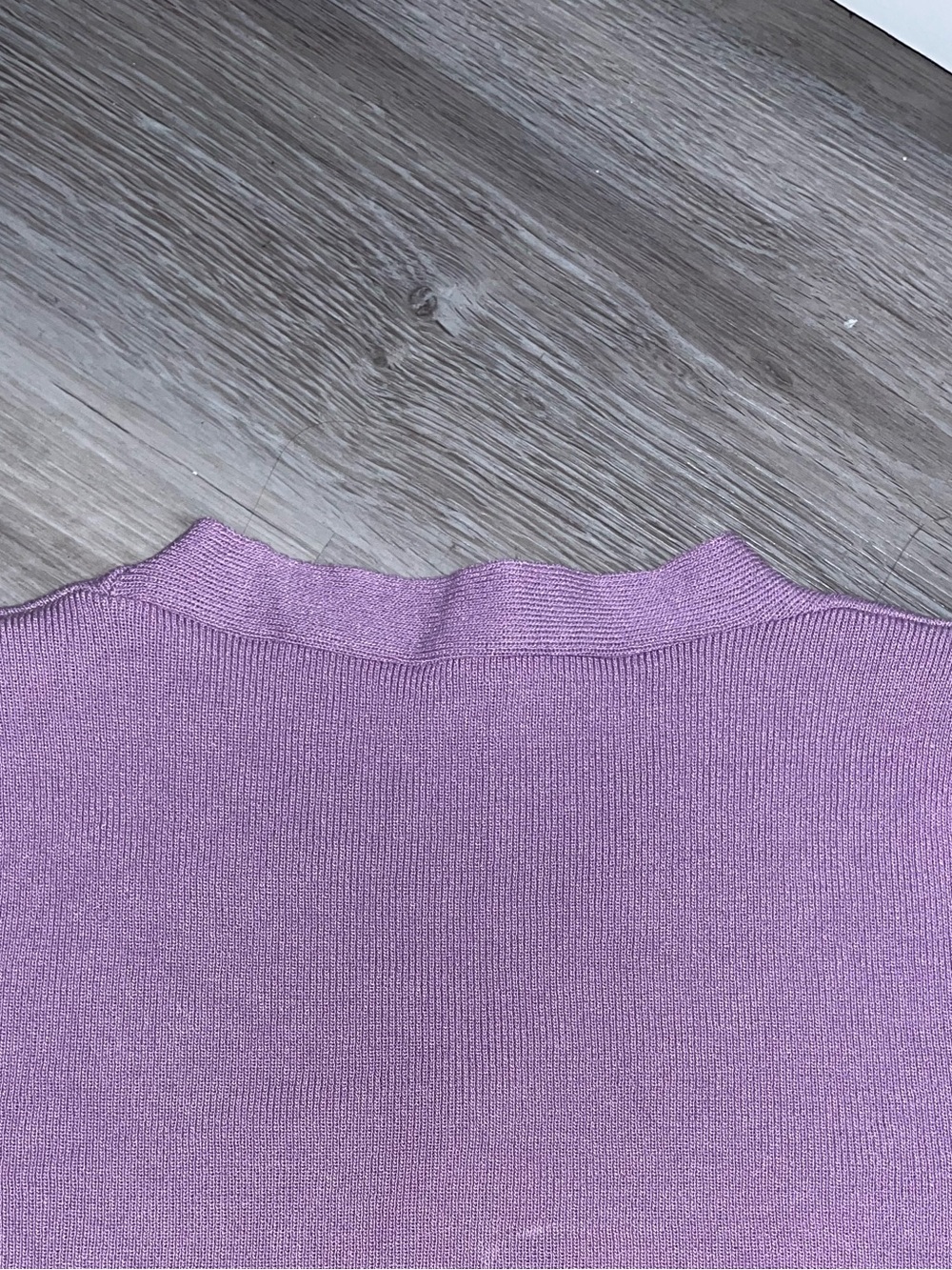 Lavender Button-Front Ruffle Trim Cropped Cardigan - Picture 6 of 7